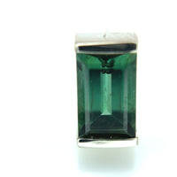 14k White Gold Teal Green Genuine Natural Tourmaline Stud Earrings (#J6323)