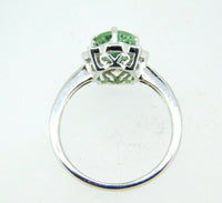 18k White Gold Sea Green Genuine Natural Tourmaline and Diamond Ring (#J5043)