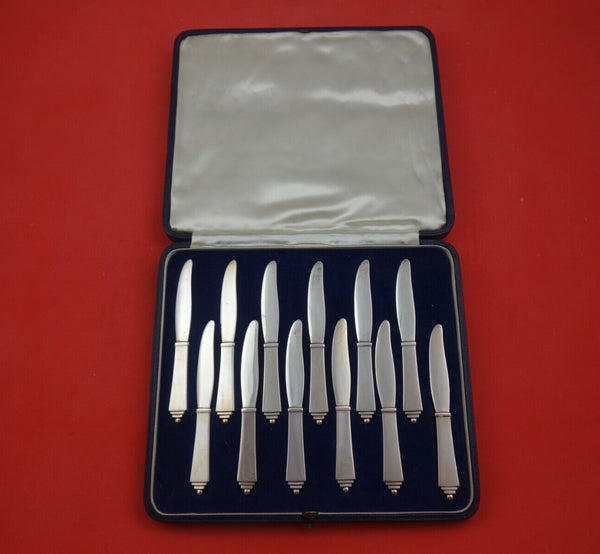 Pyramid by Georg Jensen Sterling Silver Dinky Knife Set 12pc GI Mark 4 1/4" Box