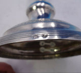 Portuguese .800-.850 Silver Candlestick Pair with Bands Handwrought (#3815)