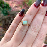 14k Gold Arts and Crafts Handwrought Genuine Natural Opal Ring size 5.5 (#J6348)