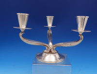 Fisher Sterling Silver Candlestick Pair #C36 Three-Light 6" x 8 1/2" (#8074)