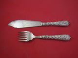 English Estate Sterling Silver Fish Serving Set 2pc HH plated luxner 11 3/8"