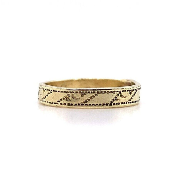 10k Yellow Gold Engraved Baby Ring Size 0.75 Jewelry (#J5723)