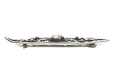 Sterling Freshwater Pearl Leaf and Berry Pin Handwrought Pierced Jewelry #J7048