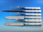 Lap Over Edge Acid Etched by Tiffany Sterling Silver Roast Carving Set 6 Piece