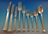 Kongo #32 by Evald Nielsen Danish 830 Silver Flatware Set Art Deco 78 Pcs Rare