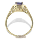 Rare 14k Yellow Gold .55ct Purple Genuine Natural Sapphire Filigree Ring (#7173)