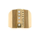 10k Gold Men's Ring w/ Ruler and Genuine Natural Diamond Accents Size 9.5 #J6637