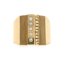 10k Gold Men's Ring w/ Ruler and Genuine Natural Diamond Accents Size 9.5 #J6637