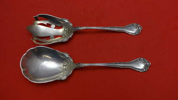 Tudor by Lunt Sterling Silver Salad Serving Set 2pc All Sterling 8 1/4"
