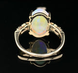 14k White Gold 3.97 Carat Australian Genuine Natural Opal Ring Size 7.25 #J6575
