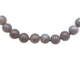 Strand of Large 12mm Grey Genuine Natural Agate Beads Necklace 24" (#J7580)