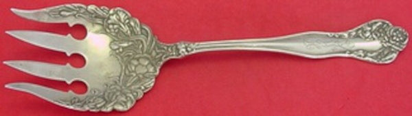 Stratford by International Sterling Silver Salad Serving Fork w/ flowers 8 1/4"