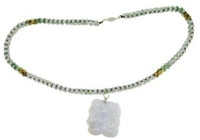 14k Jade Bead Necklace with Large Jade Enhancer (#J3344)