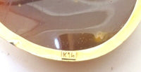 14k Yellow Gold Floral Genuine Natural Shell Cameo Pin Pendant (#J643)
