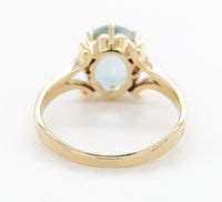10k Yellow Gold 2.06 Carat Genuine Natural Aquamarine Ring Size 6 (#J6768)