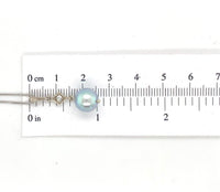 14k White Gold 8.8mm Blue Akoya Pearl and Diamond Pendant with Chain (#J7022)