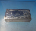 Lutz Sterling Silver Stamp Box Handmade Bright-Cut Flowers c.1910 (#5588)