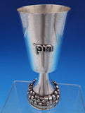 Judaica Silverplate Seder Cup w/ 3-D Walled City on Base 6 1/4" x 2 5/8" (#8082)