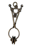 Victorian Brass Skirt Lifter with Tied Wood 5 1/2" (#J1348)