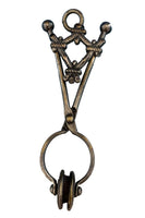 Victorian Brass Skirt Lifter with Tied Wood 5 1/2" (#J1348)