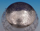 Gorham Sterling Silver Powder Jar with Cut Crystal Bright Cut Flowers (#9146)