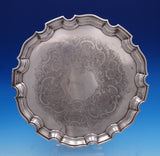 Ellis Barker English Silverplate Serving Tray w/Floral Wreath 3/4" x 12" (#7625)