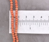 Genuine Natural Coral Bead Double Strand Bracelet 3.5mm w/ 14k Gold Clasp #J6977