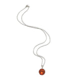 Platinum 6.43 Carat Round Irai Vibrant Orange Genuine Citrine Pendant (#J7385)