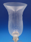 Woodward and Lothrop Sterling Glass Hurricane Lamp Candlestick Pair #47 #8072