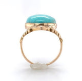 10k Yellow Gold 6.89 Carat Campito Genuine Natural Turquoise Ring  (#J6413)