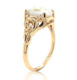 10k Yellow Gold 3.16ct Genuine Natural Gold Vein Quartz Ring Size 9.25 (#J6937)