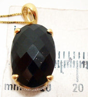 14k Gold Checkerboard Genuine Natural Smoky Quartz Pendant w/ Diamonds (#J2955)