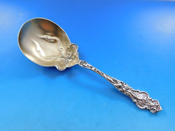 Irian by Wallace Sterling Silver Berry Spoon Gold-Washed Figural 8 5/8"