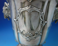 Silverplate Champagne Cooler with Liner Monogram "M" Crest and Goats (#5622)