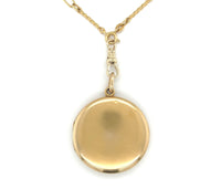 14k Yellow Gold Antique Locket on 18k Yellow Gold Handmade Chain (#J6278)
