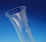 Sterling Silver and Etched Glass Vase 10 3/4" Tall x 3 1/8" Diameter (#3750)