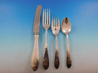 English Antique Hammered R&B Sterling Silver Flatware Set Service 171 pcs Dinner