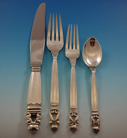 Acorn by Georg Jensen Sterling Silver Flatware Set For 8 Service 34 Pieces