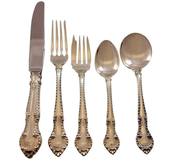 English Gadroon by Gorham Sterling Silver Flatware Set for 12 Service 60 pieces