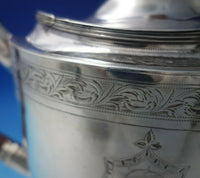 Solomon Hougham English Georgian Sterling Silver Tea Pot w/ Wood c.1796 (#5519)