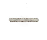 14k White Gold Wedding Band Scalloped and Beaded Size 6.5 Jewelry (#J5987)