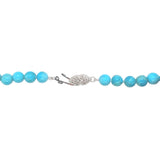 6mm Strand of Kingman Genuine Turquoise Beads Necklace w/ 14k Clasp 25" (#J6757)