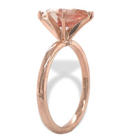 14k Rose Gold 1.22 Carat Genuine Natural Oregon Sunstone Solitaire Ring (#J7161)