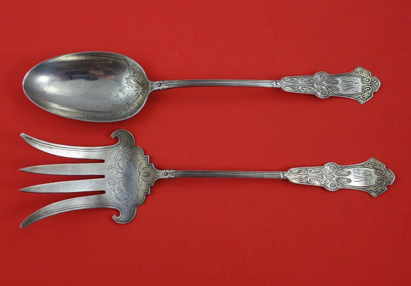 Alhambra by Whiting Sterling Silver Salad Serving Set 2pc brite-cut 11"