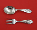 Mount Vernon by Lunt Sterling Silver Baby Set 2pc Original 3 5/8" Infant Child's