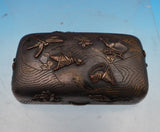 Silverplate Jewelry Box with Applied Animals Insects Partial Gilt 3 1/8" (#8987)