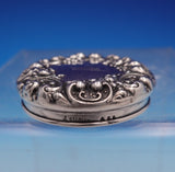 La Pierre Sterling Silver Glass Dresser Jar GW Interior w/ "M" Mono #464 (#9159)
