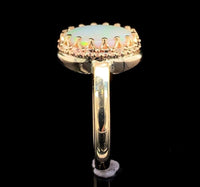 14k Yellow Gold 1.80 Carat Australian Genuine Natural Opal Ring Size 7 (#J6572)